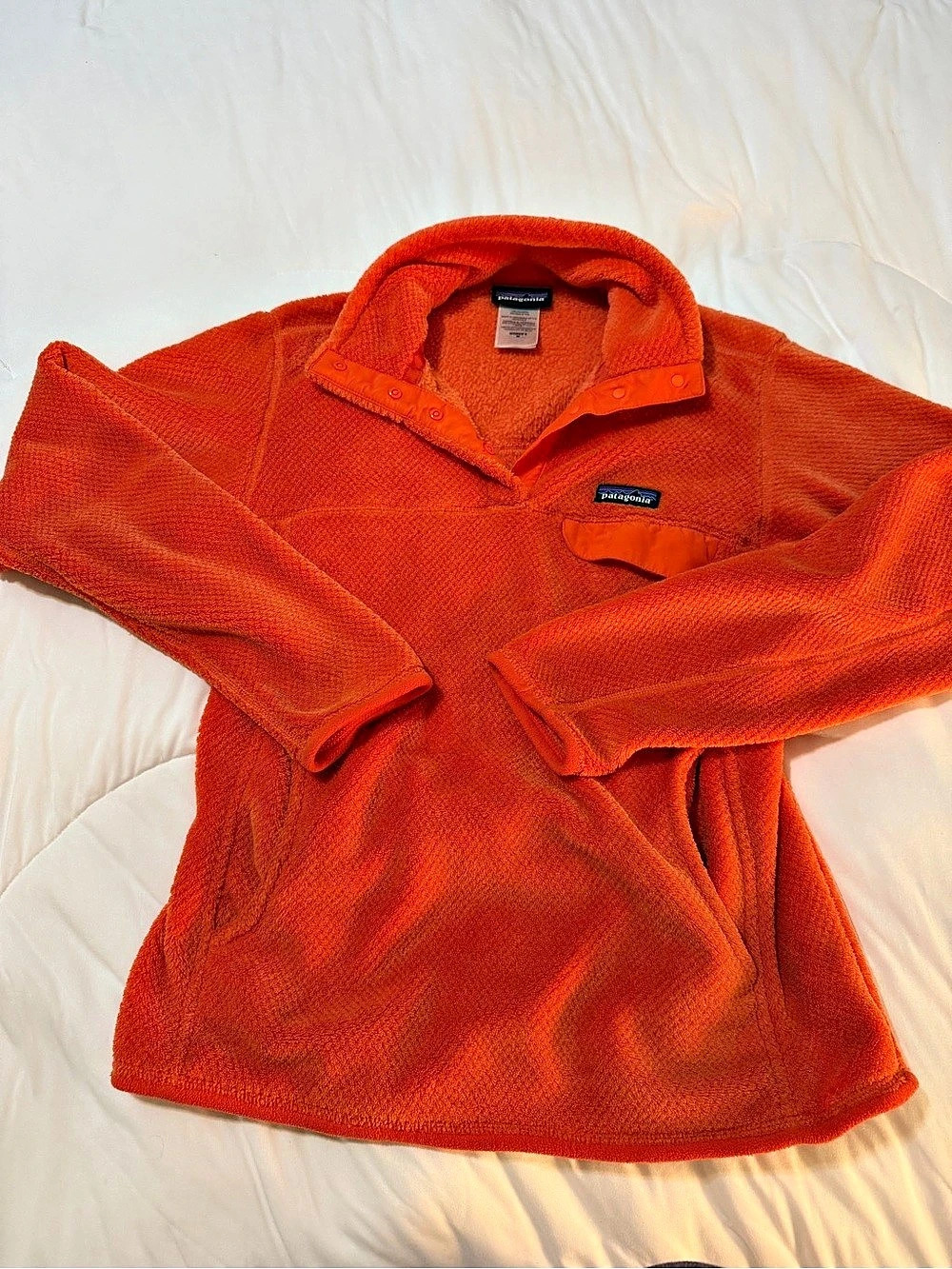 Patagonia Women's Re-Tool Snap-T Pullover Orange Fleece Medium
